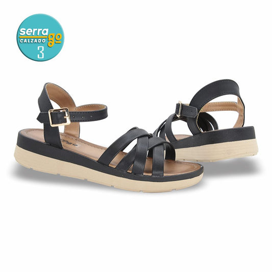 SANDALIA PLATAFORMA DAMA ESTILO 225 COLOR NEGRO