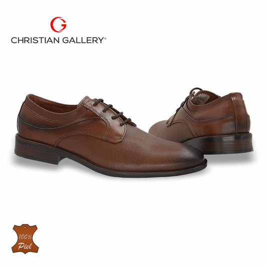 ZAPATO FORMAL DE PIEL MOD. 3024-1 COLOR TABACO