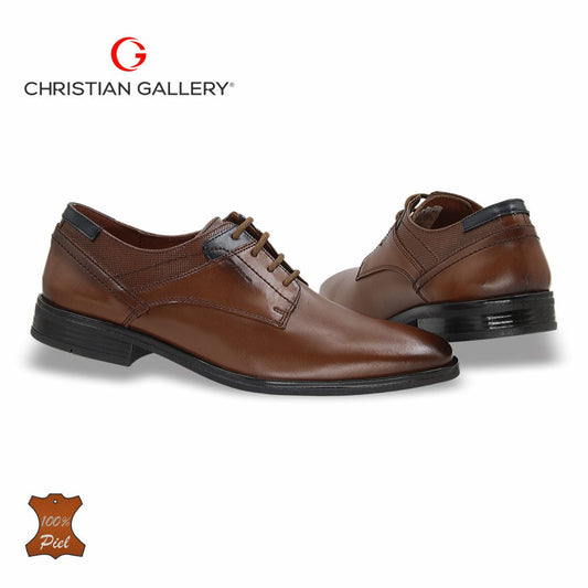Zapato Formal de Piel mod. 4662-2PG color tabaco – Christian Gallery