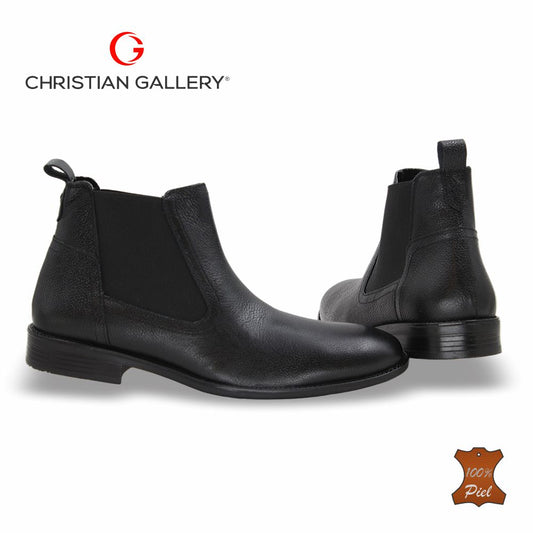 Zapato Formal media bota de Piel mod. 3018 color Negro – Christian Gallery