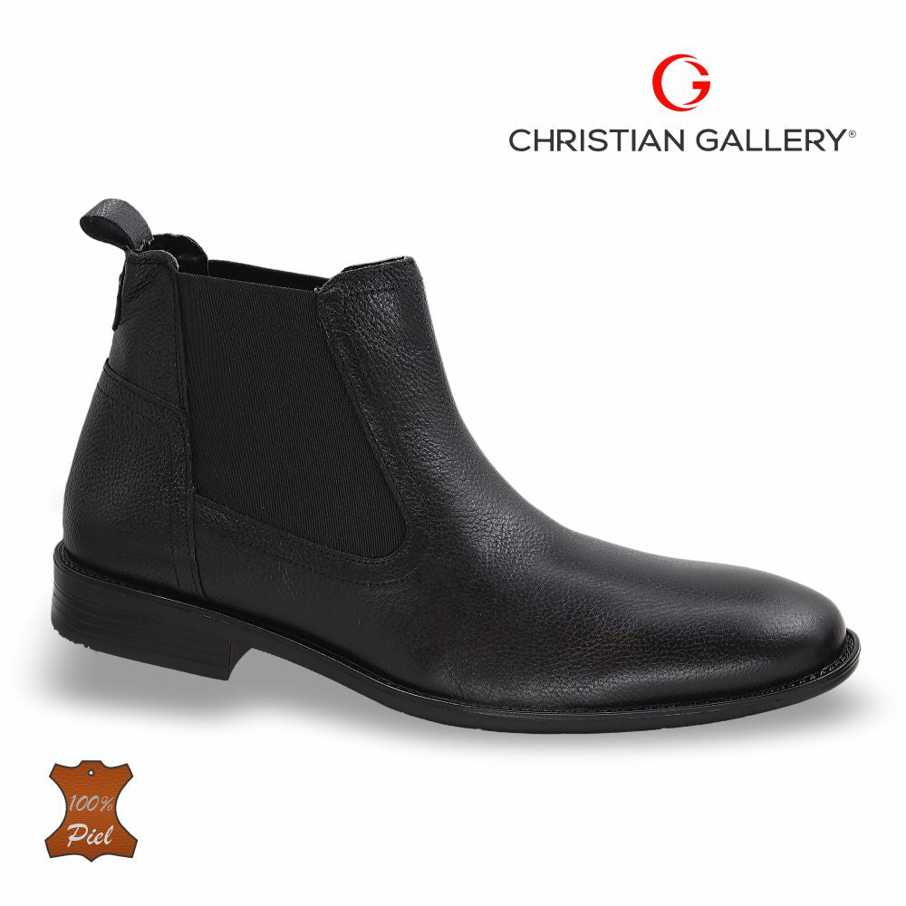 Zapato Formal media bota de Piel mod. 3018 color Negro – Christian Gallery