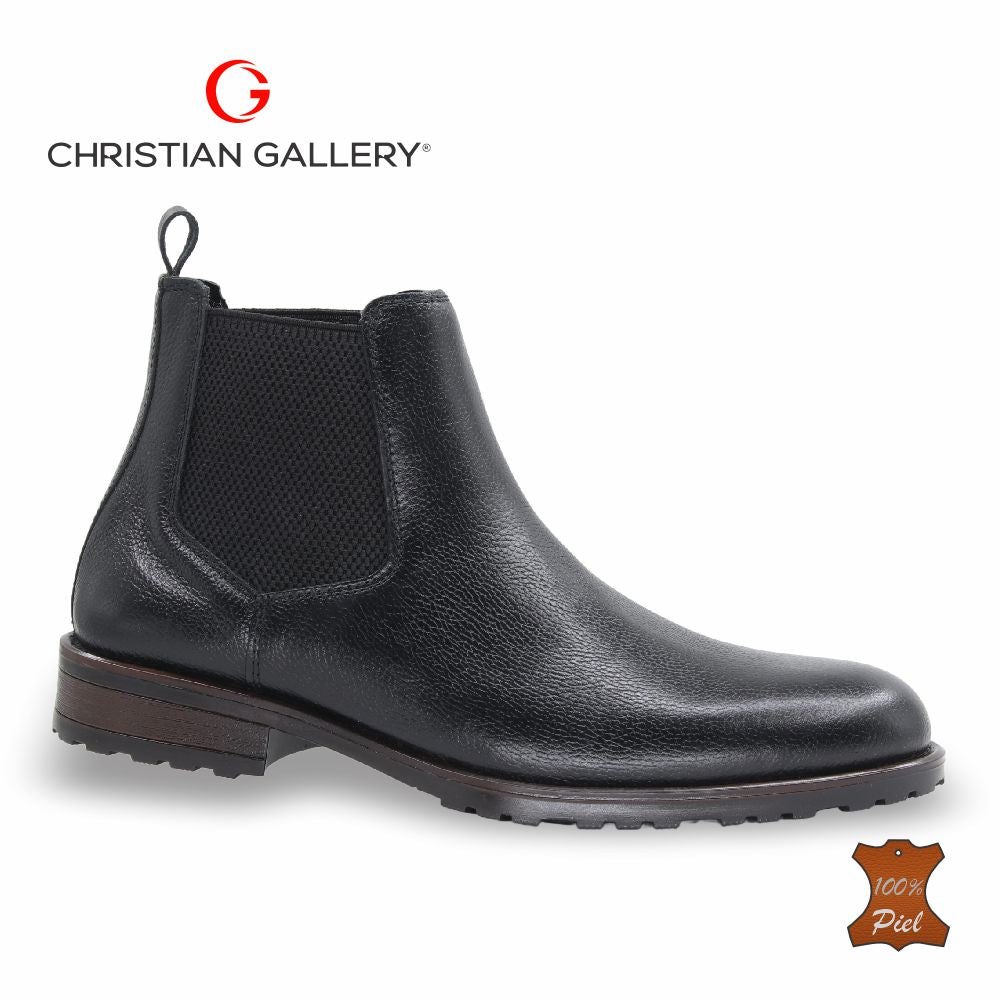 Zapato Formal media bota de Piel mod. 4200 color Negro – Christian Gallery