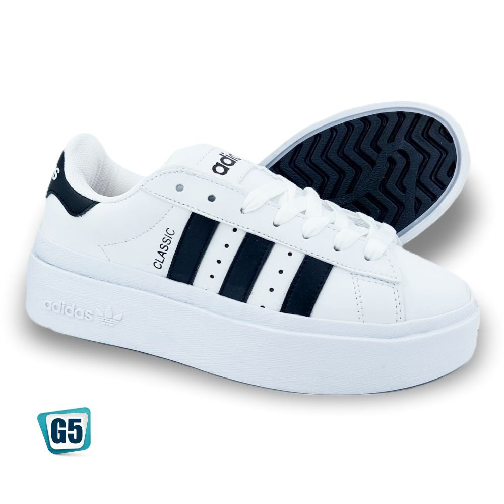 CALZADO URBANO CLASSIC BLANCO NEGRO