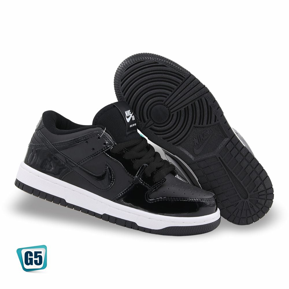 CALZADO URBANO REPLICA DUNK LM COLOR CHAROL BLANCO / NEGRO