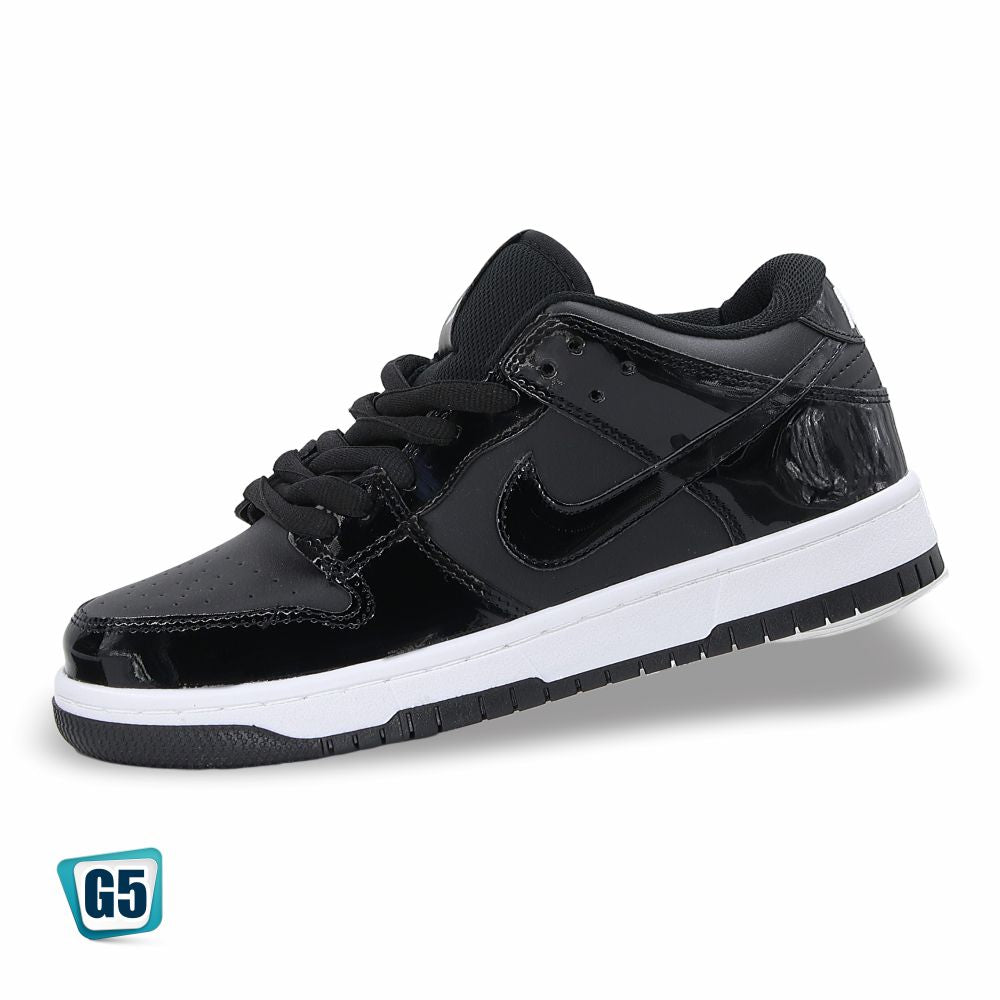 CALZADO URBANO REPLICA DUNK LM COLOR CHAROL BLANCO / NEGRO