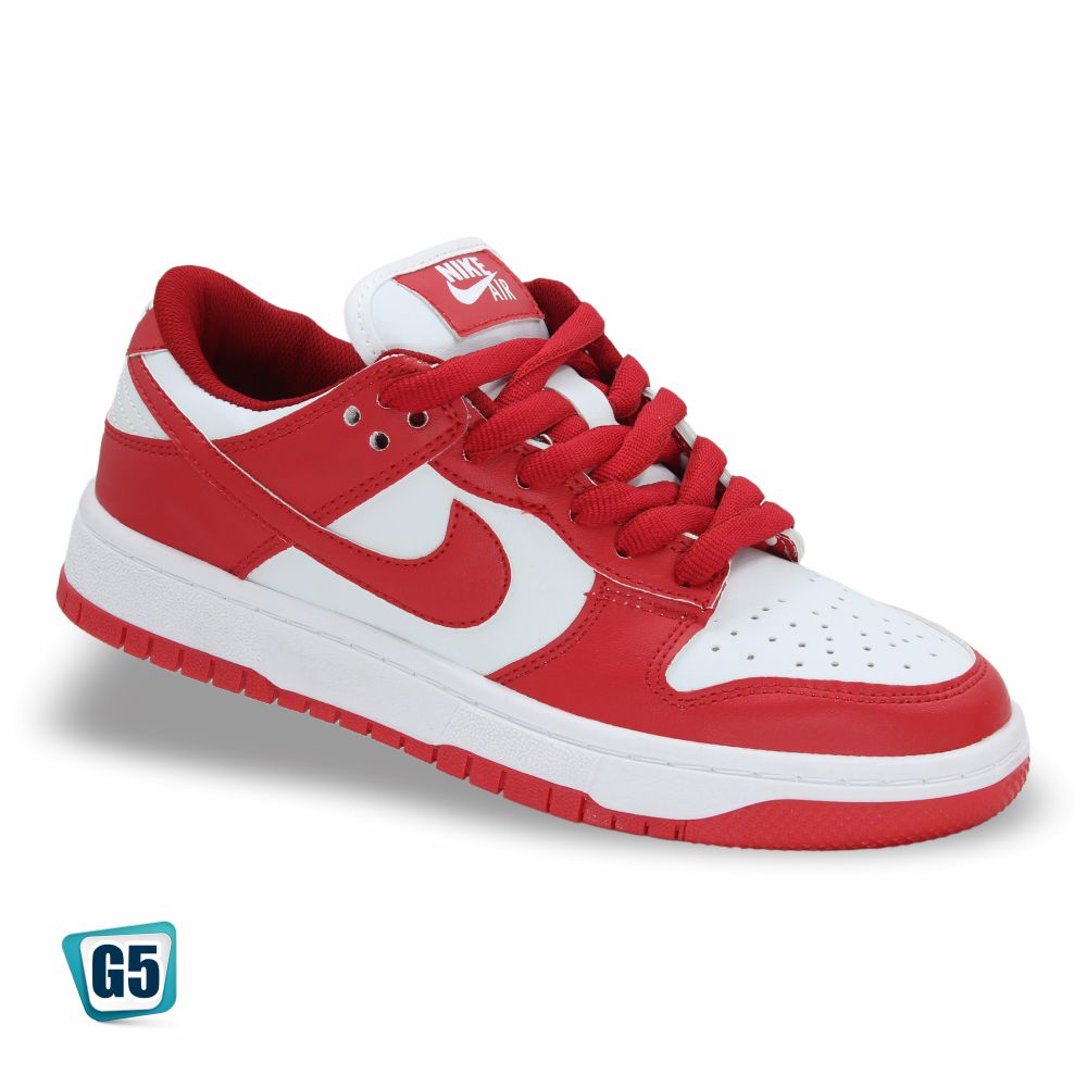 CALZADO URBANO REPLICA NIK DUNK G1 COLOR BLANCO ROJO