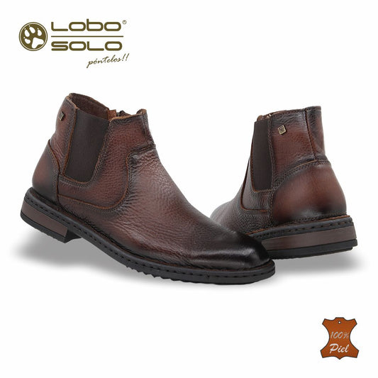 Zapato Formal media bota de Piel mod. 7952 color Besani