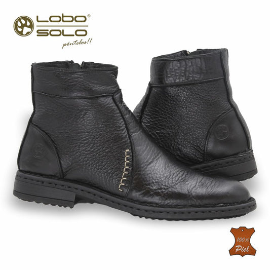 Zapato Formal media bota de Piel mod. 7951 color Negro – LOBO SOLO