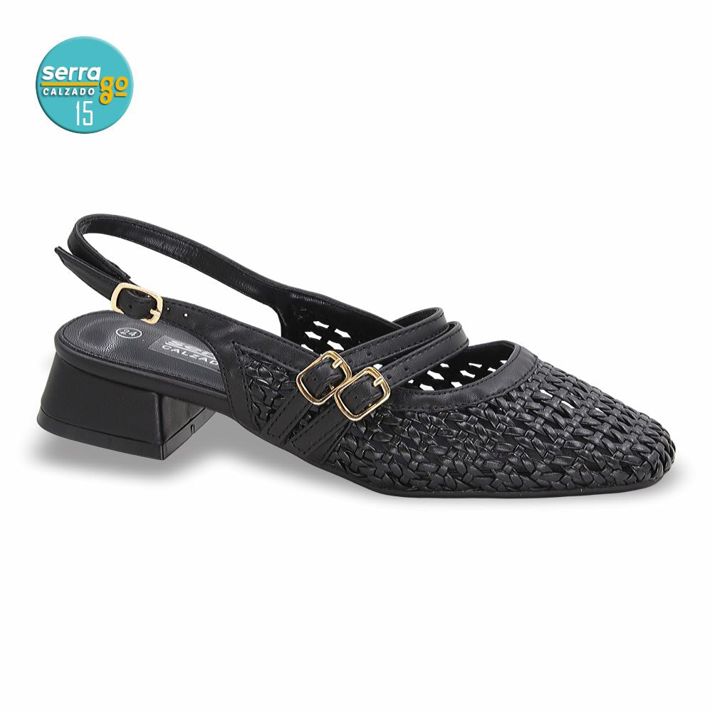 ZAPATILLA DE TACON, MODELO 813, COLOR NEGRO, CORRIDA 23 - 26