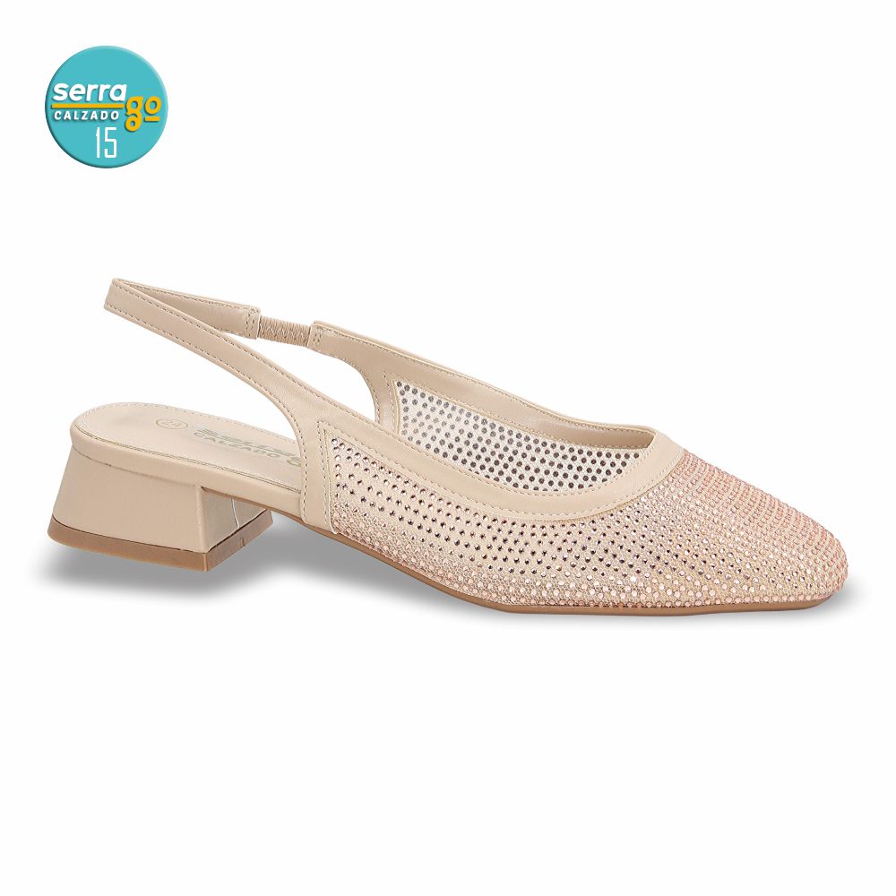 ZAPATILLA DE TACON, MODELO 812, COLOR LATTE, CORRIDA 23 - 26