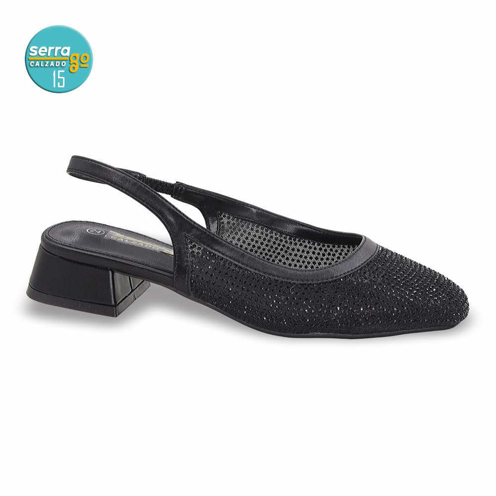 ZAPATILLA DE TACON, MODELO 812, COLOR NEGRO, CORRIDA 23 - 26