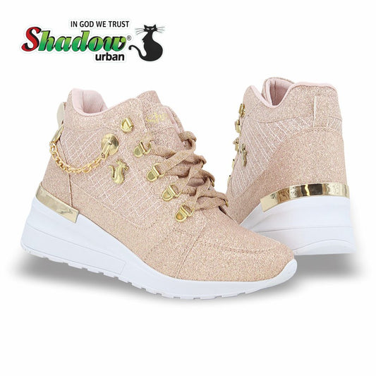 CALZADO URBANO ESTILO 2026 COLOR GLITER ORO ROS