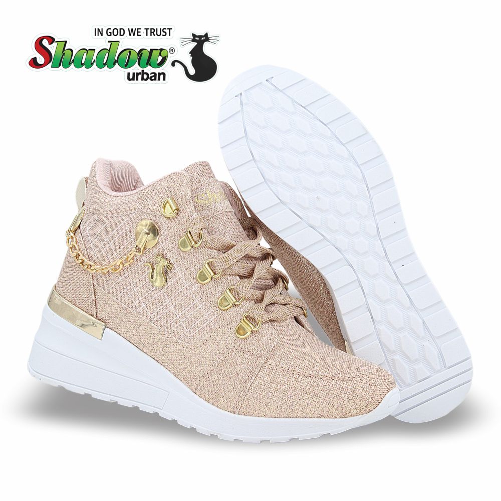 CALZADO URBANO ESTILO 2026 COLOR GLITER ORO ROS
