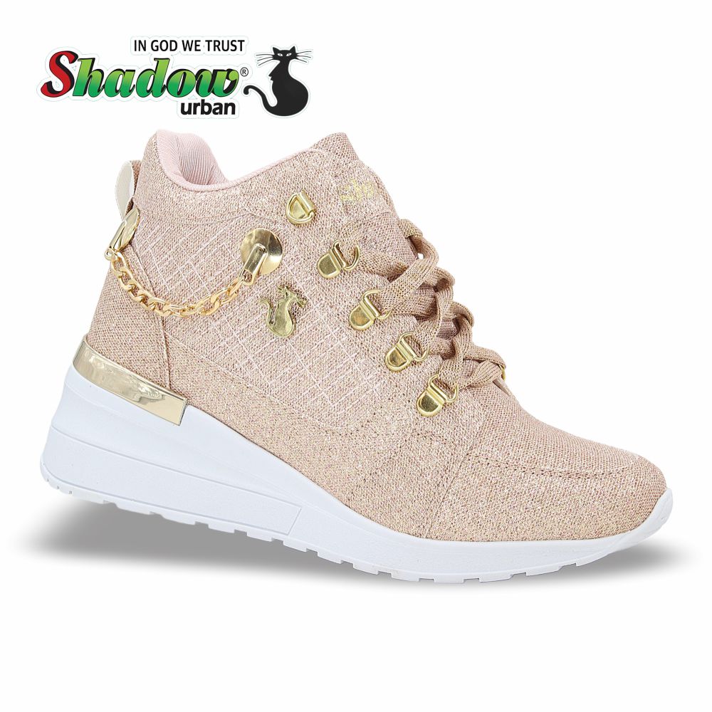 CALZADO URBANO ESTILO 2026 COLOR GLITER ORO ROS
