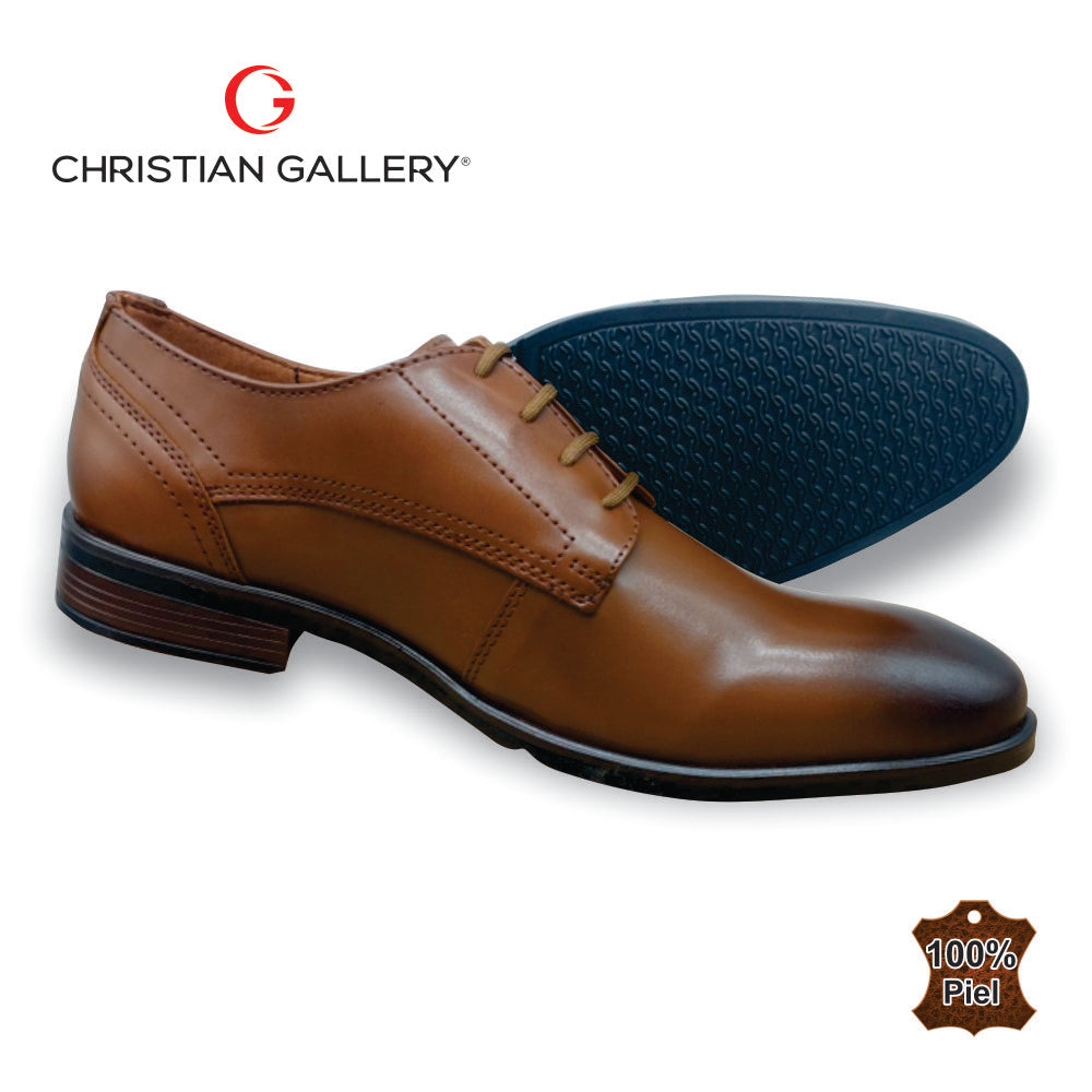 Zapato Formal de Piel mod. 5256-1 color tabaco – Christian Gallery