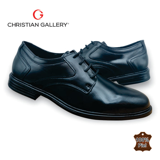 Zapato Formal de Piel mod. 4550-1 color negro – Christian Gallery