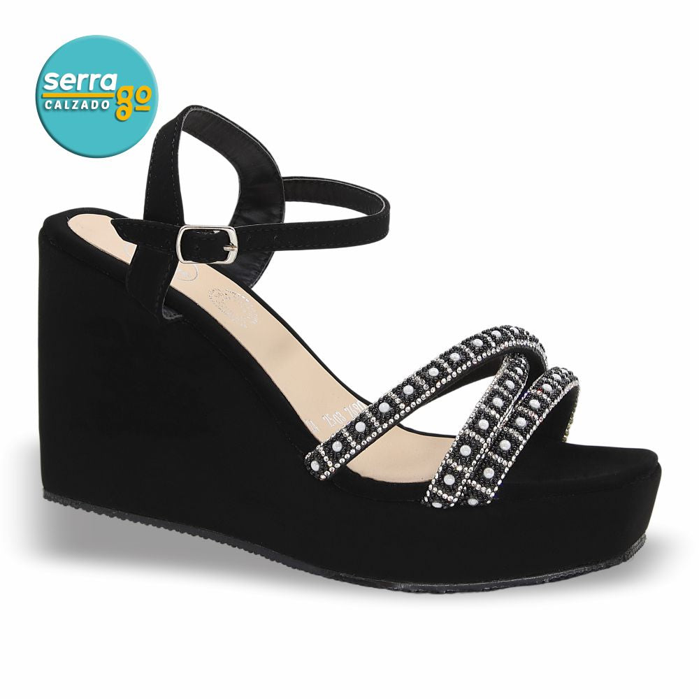 SANDALIA DE PLATAFORMA MOD. 2503 COLOR BUCK NEGRO