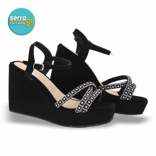 SANDALIA DE PLATAFORMA MOD. 2503 COLOR BUCK NEGRO