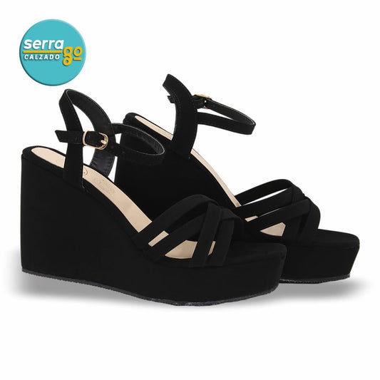 SANDALIA DE PLATAFORMA MOD. 891 COLOR BUCK NEGRO