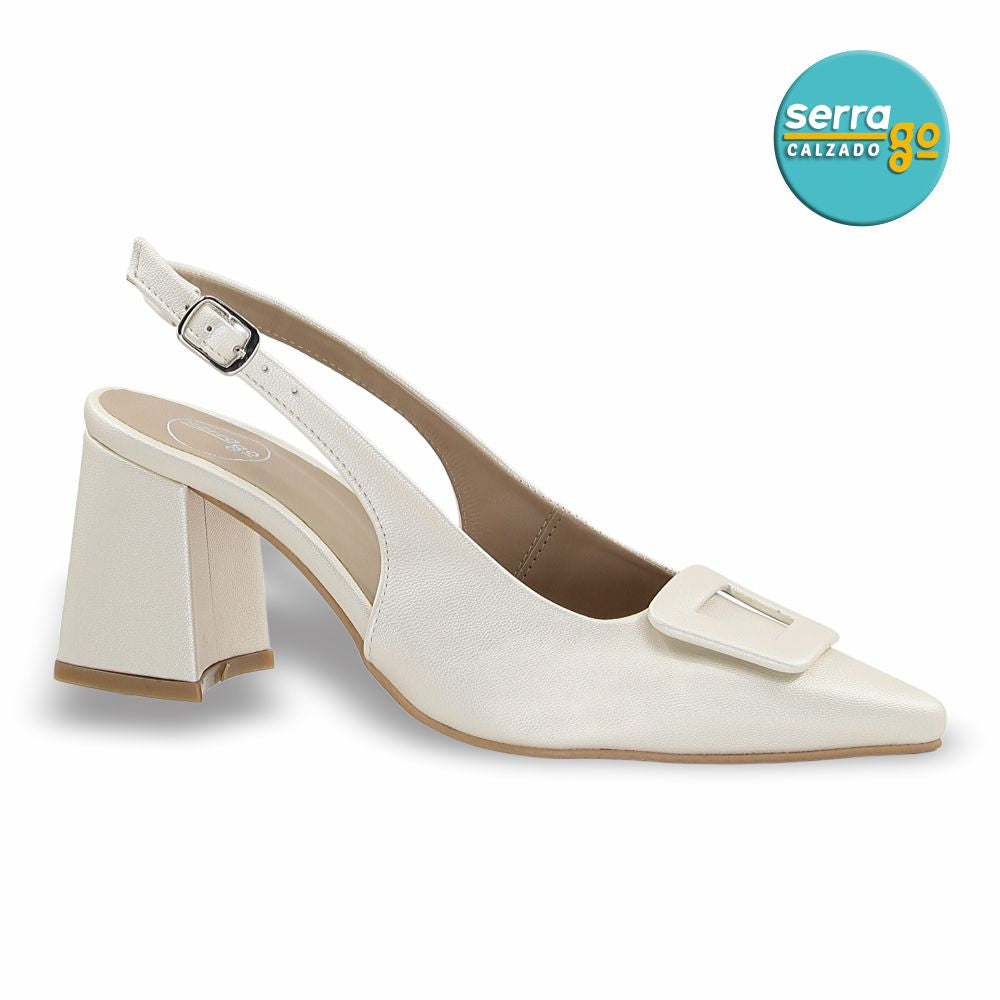 ZAPATILLA DE TACÓN MEDIO MOD. 27063 COLOR PALOMITA