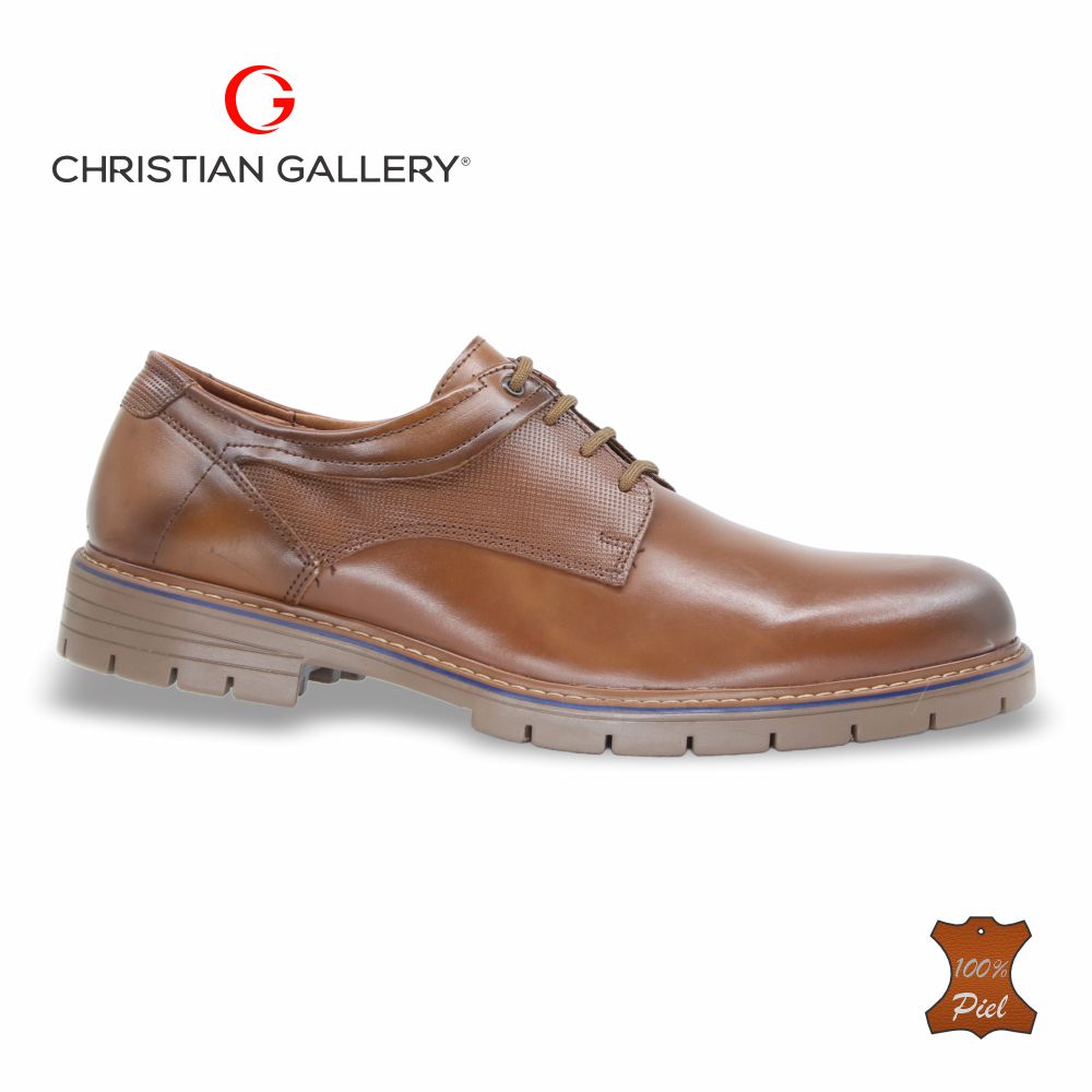 Zapato Formal de Piel mod. 732-1 color tabaco – Christian Gallery