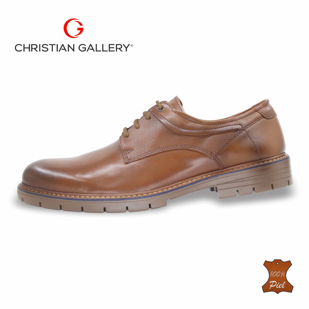 Zapato Formal de Piel mod. 732-1 color tabaco – Christian Gallery