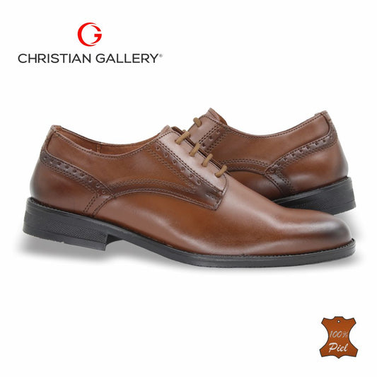 Zapato Formal de Piel mod. A302-1 color tabaco – Christian Gallery