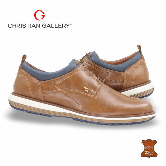 Zapato Formal de Piel mod. 6202-2 color Brandy – Christian Gallery