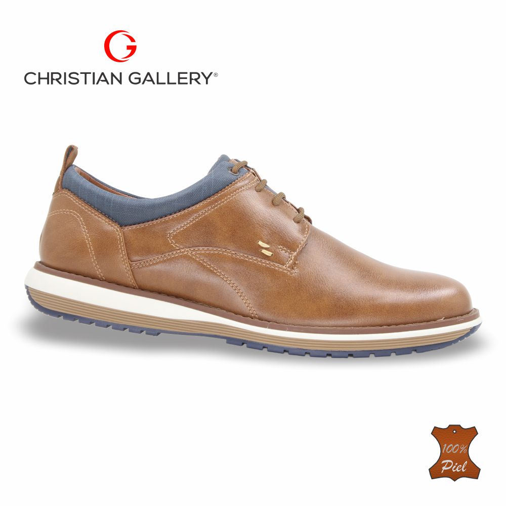 Zapato Formal de Piel mod. 6202-2 color Brandy – Christian Gallery