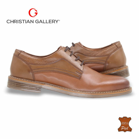 Zapato Formal de Piel mod. 732-1 color tabaco – Christian Gallery