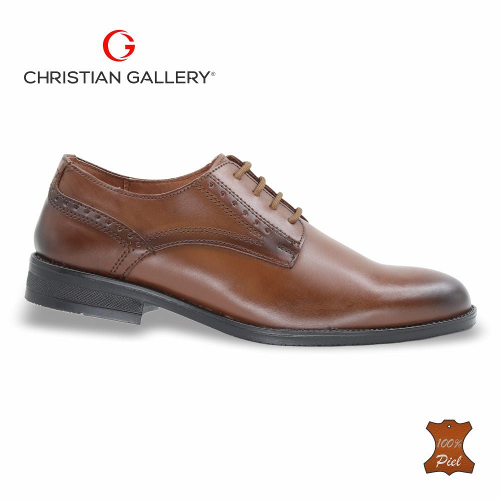 Zapato Formal de Piel mod. A302-1 color tabaco – Christian Gallery
