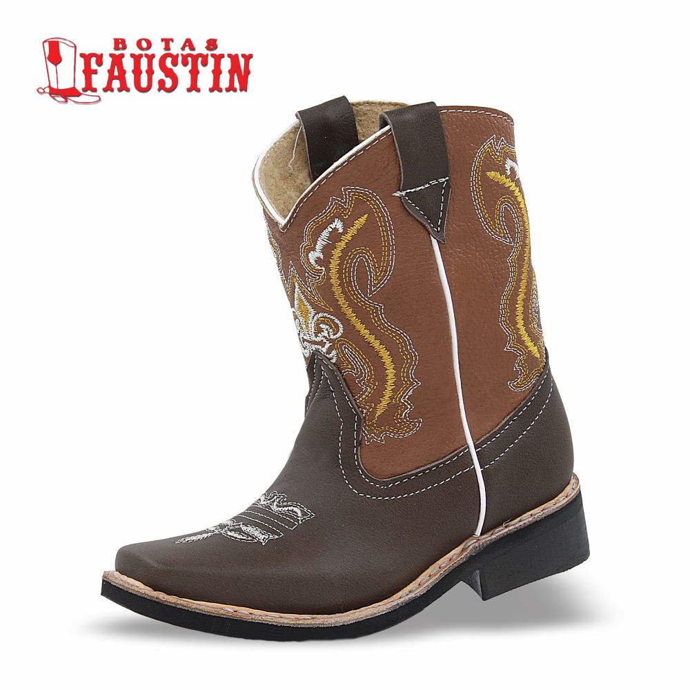 BOTA INFANTIL DE PIEL GENUINA, ESTILO 1 COLOR CAFE – FAUSTIN