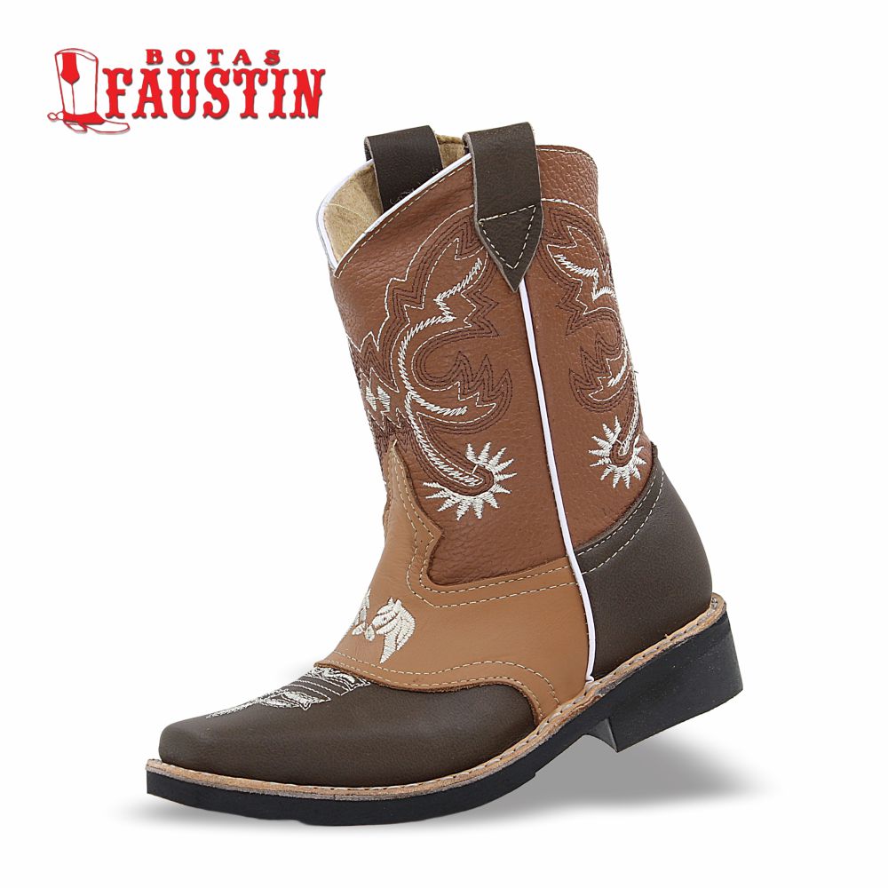 BOTA INFANTIL DE PIEL GENUINA, ESTILO 1 COLOR CAFE CAMEL – FAUSTIN