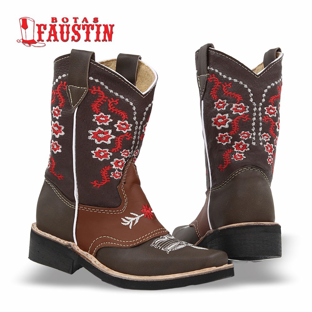 BOTA INFANTIL DE PIEL GENUINA, ESTILO 2 COLOR CAFE C. SHEDRON – FAUSTIN