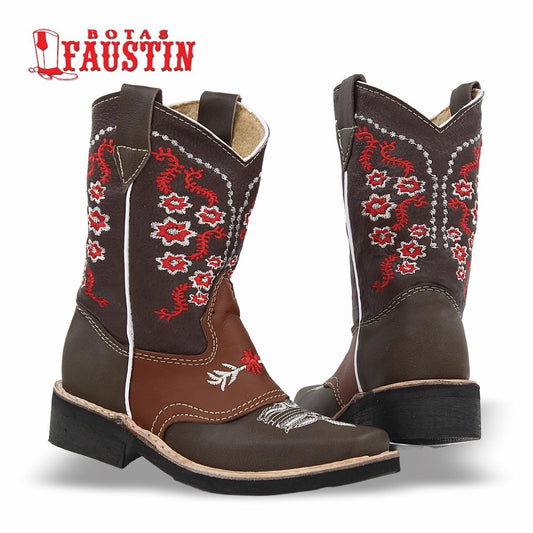 BOTA INFANTIL DE PIEL GENUINA, ESTILO 2 COLOR CAFE C. SHEDRON – FAUSTIN