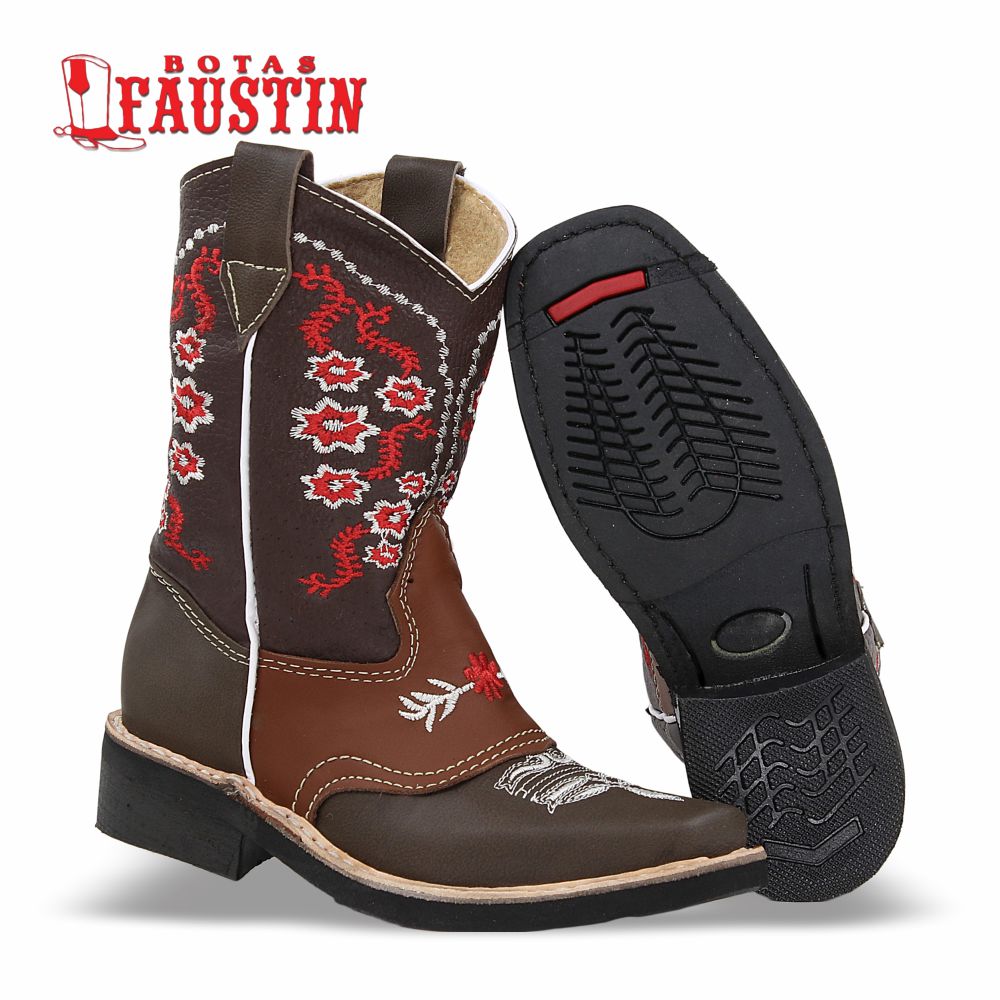 BOTA INFANTIL DE PIEL GENUINA, ESTILO 2 COLOR CAFE C. SHEDRON – FAUSTIN