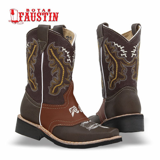 BOTA INFANTIL DE PIEL GENUINA, ESTILO 1 COLOR CAFE SHEDRON – FAUSTIN