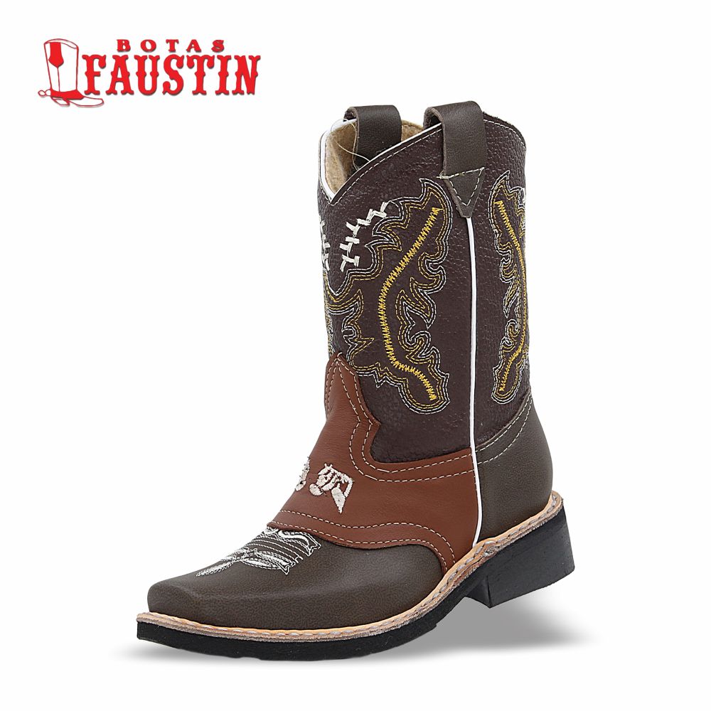 BOTA INFANTIL DE PIEL GENUINA, ESTILO 1 COLOR CAFE SHEDRON – FAUSTIN