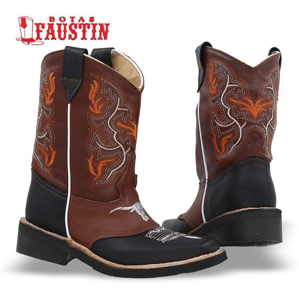 BOTA INFANTIL DE PIEL GENUINA, ESTILO 1 COLOR NEGRO SHEDRON – FAUSTIN