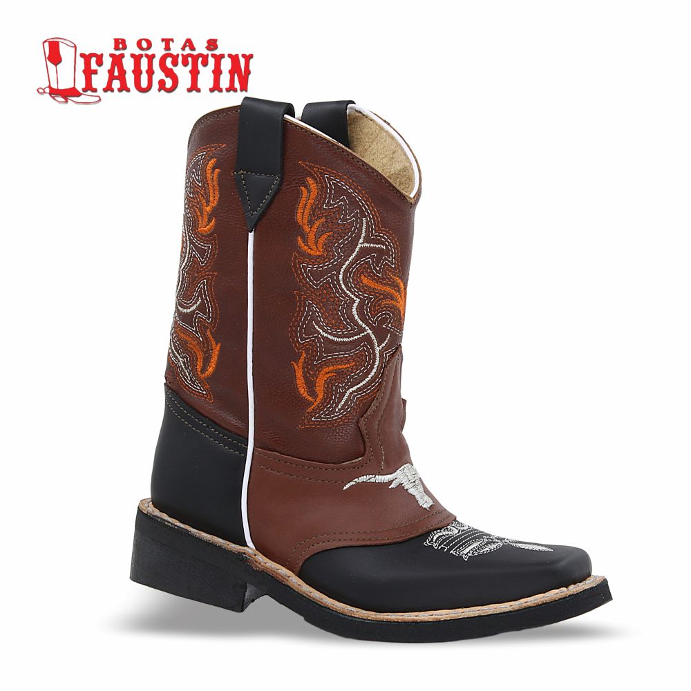 BOTA INFANTIL DE PIEL GENUINA, ESTILO 1 COLOR NEGRO SHEDRON – FAUSTIN