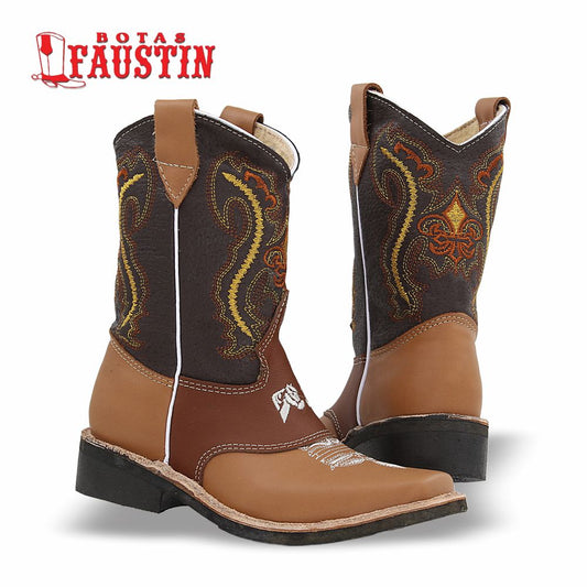 BOTA INFANTIL DE PIEL GENUINA, ESTILO 1 COLOR CAMEL SHEDRON – FAUSTIN