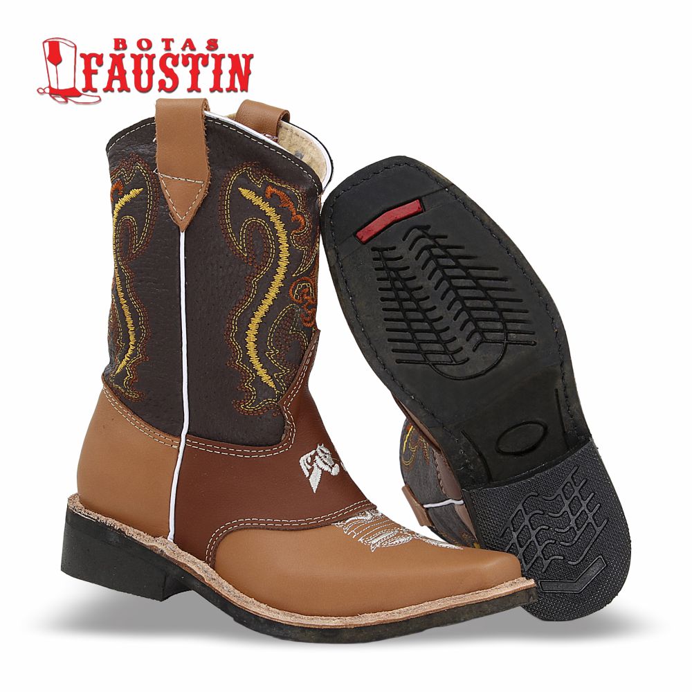 BOTA INFANTIL DE PIEL GENUINA, ESTILO 1 COLOR CAMEL SHEDRON – FAUSTIN