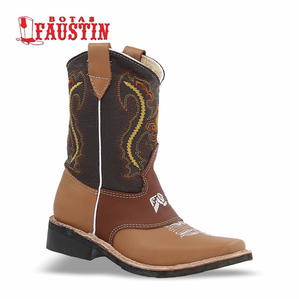 BOTA INFANTIL DE PIEL GENUINA, ESTILO 1 COLOR CAMEL SHEDRON – FAUSTIN