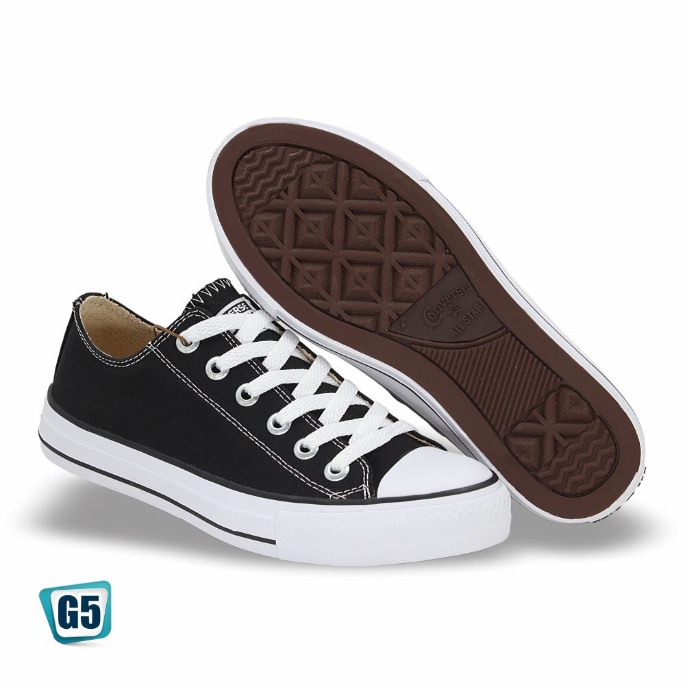 CALZADO URBANO REPLICA CONVERSE COLOR NEGRO BLANCO