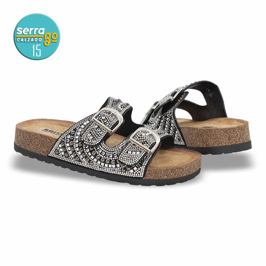 SANDALIA DE PLATAFORMA DAMA ESTILO 715 COLOR NEGRO