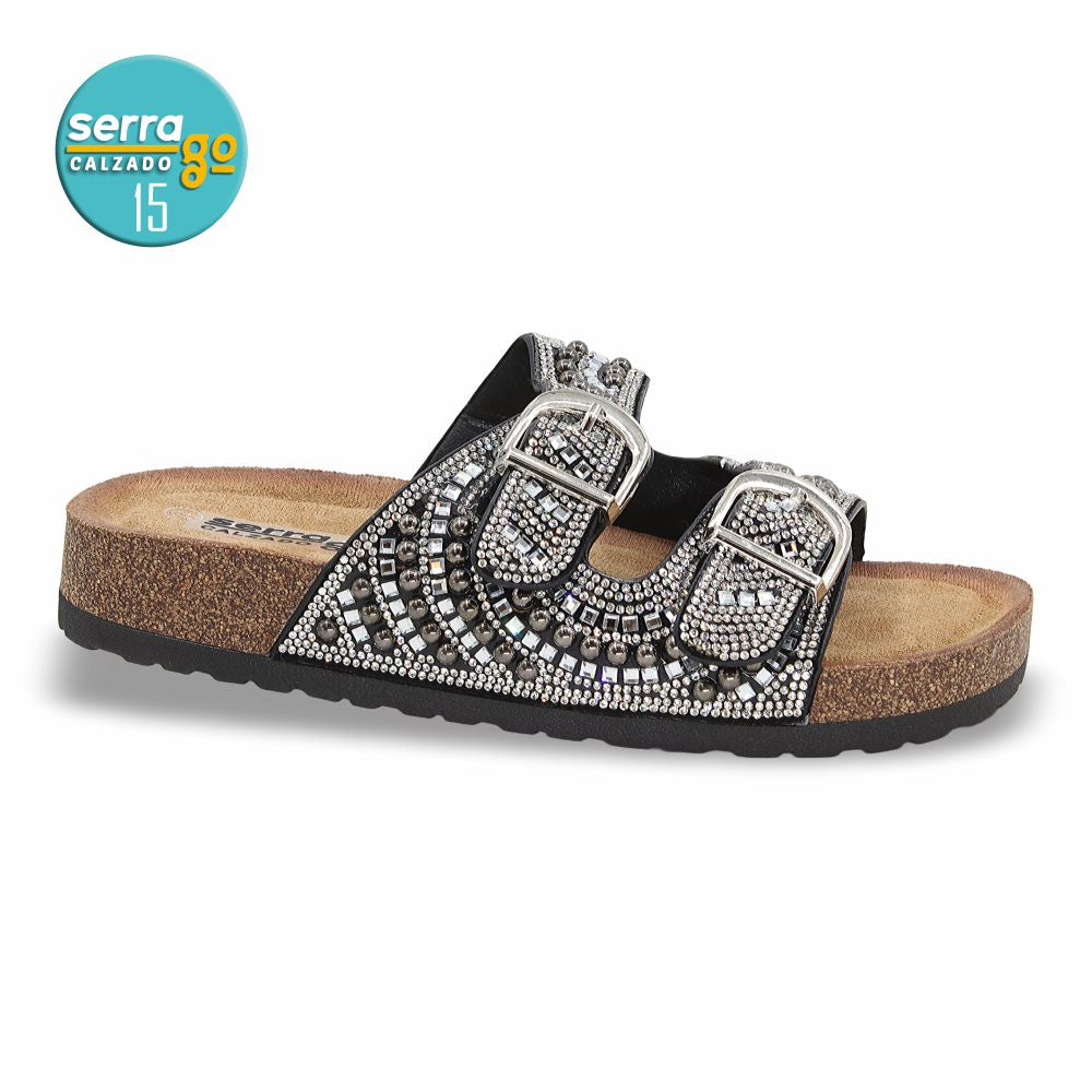 SANDALIA DE PLATAFORMA DAMA ESTILO 715 COLOR NEGRO
