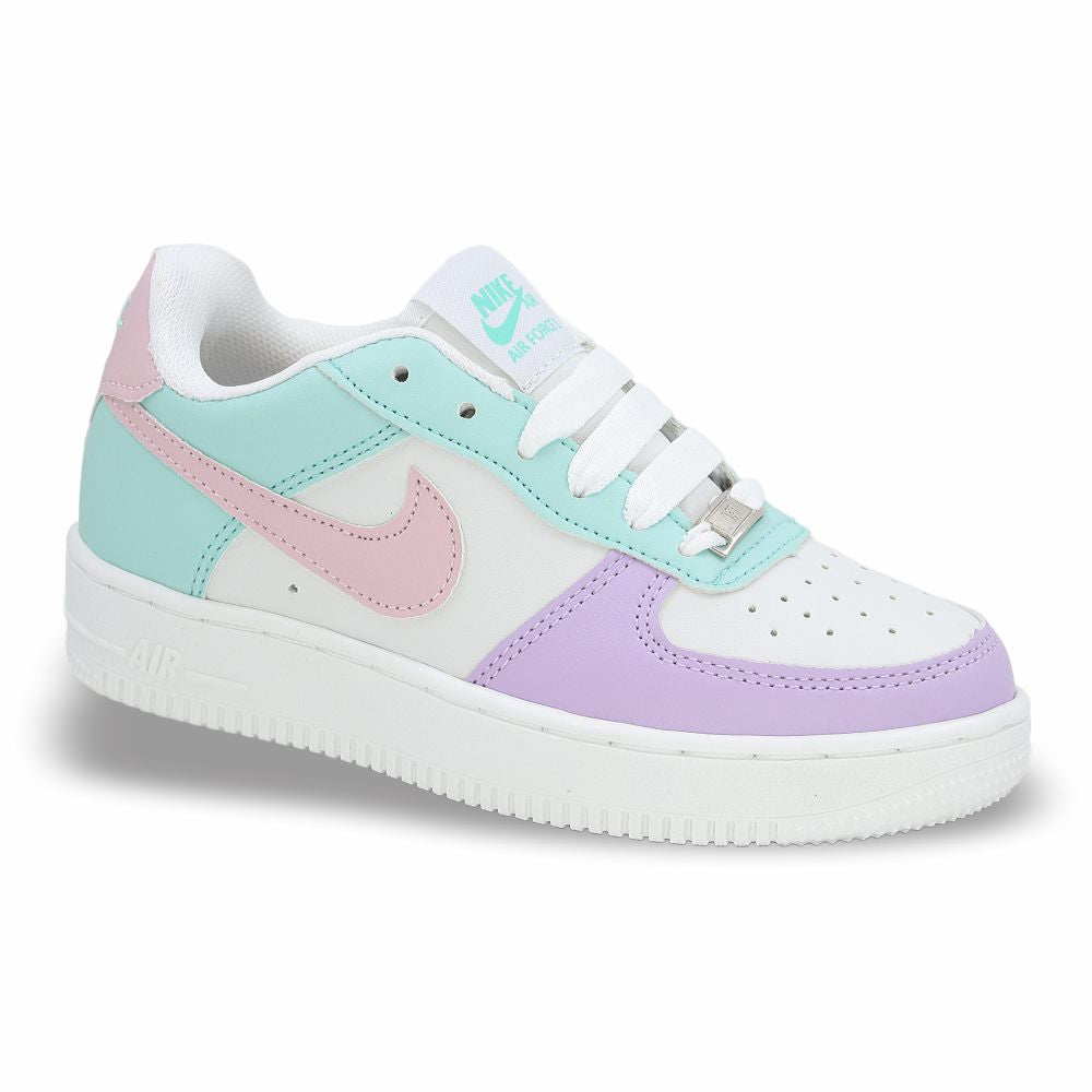 CALZADO URBANO REPLICA NIK AIR FORCE 1 L20 COLOR BLANCO MTA LILA