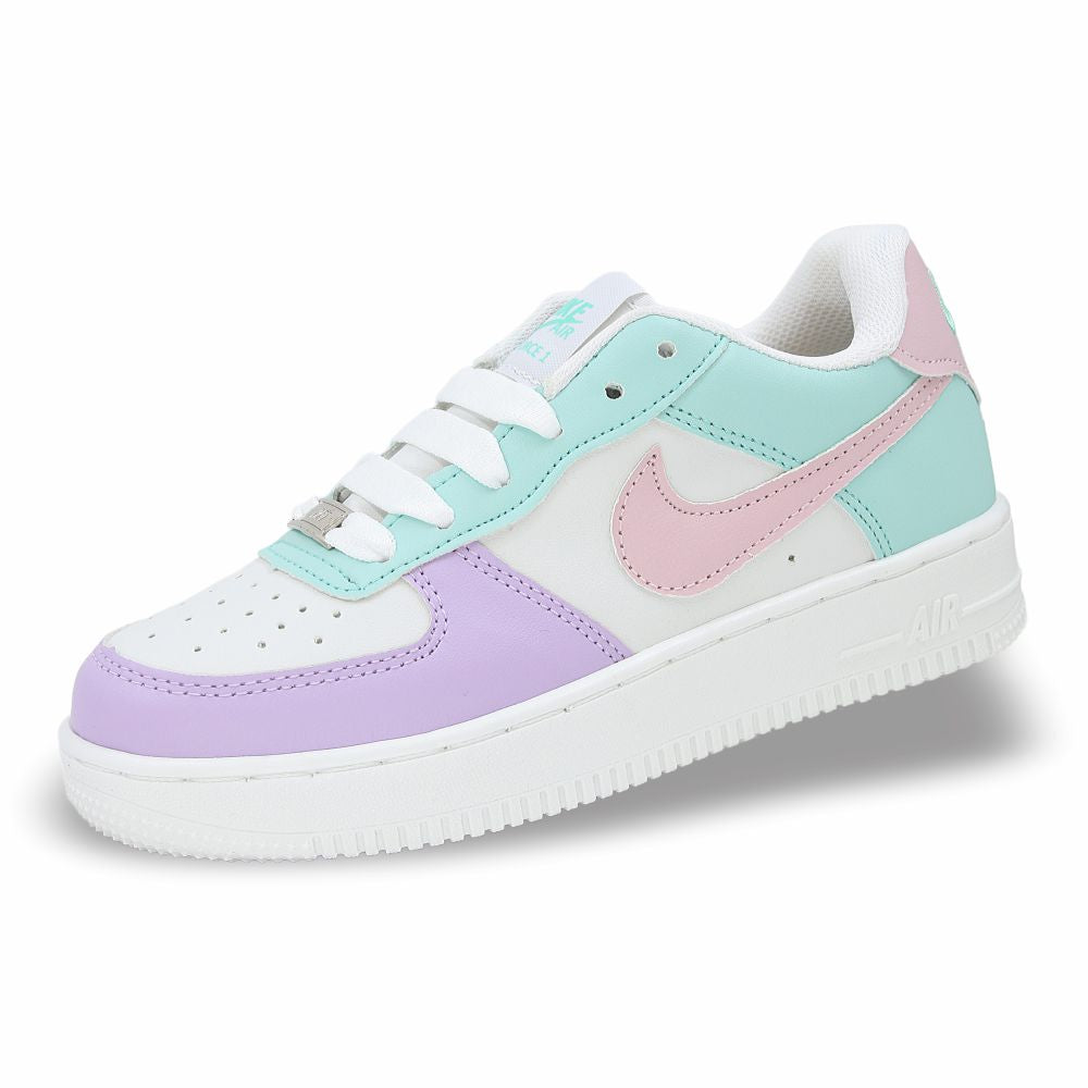 CALZADO URBANO REPLICA NIK AIR FORCE 1 L20 COLOR BLANCO MTA LILA