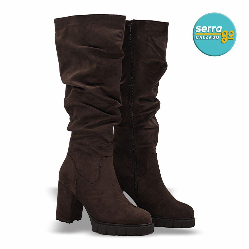 BOTA LARGA DAMA ESTILO JO-08 COLOR CAFÉ