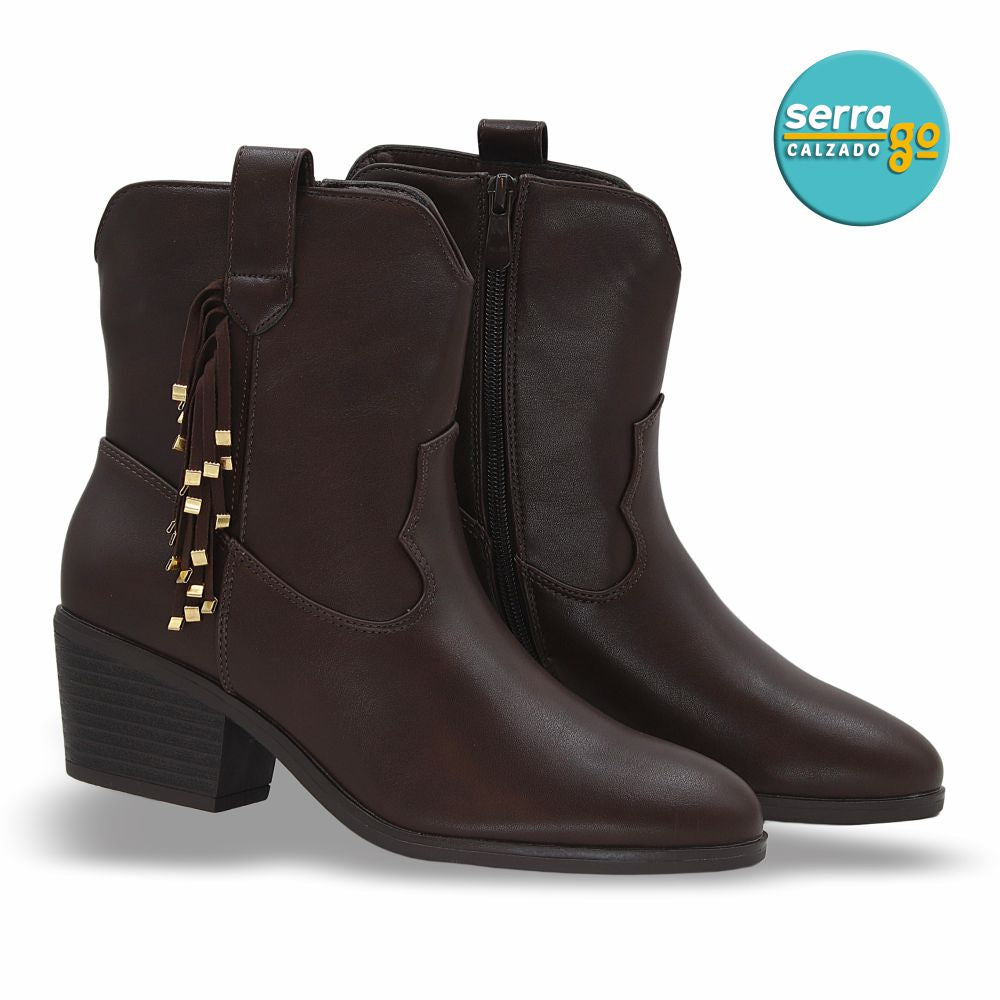 BOTA CAÑA MEDIA DAMA ESTILO JO-13 COLOR CAFÉ